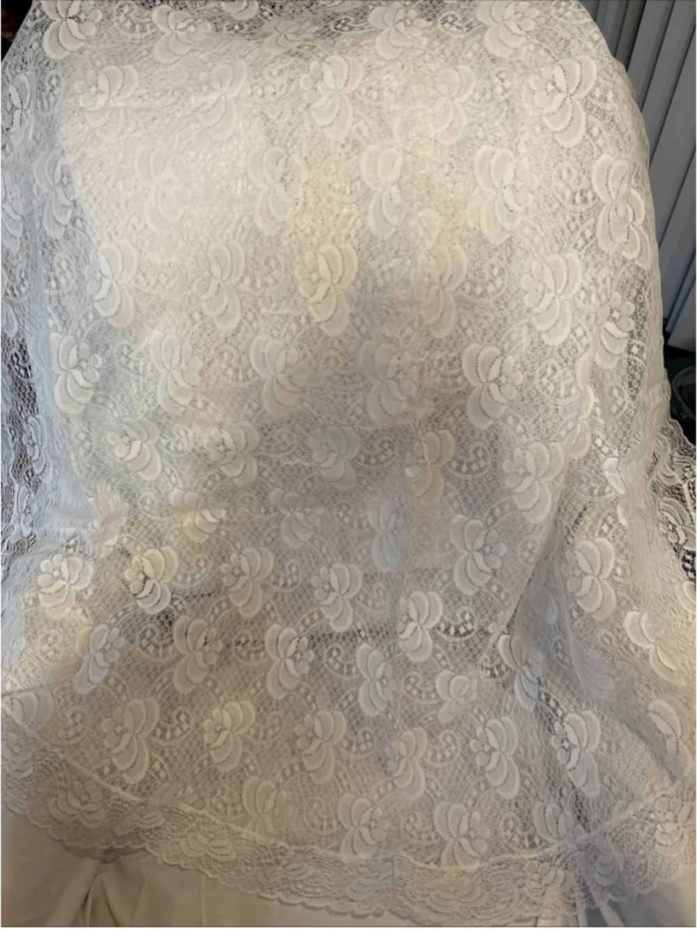 Lace White Round Table Cloth 80”
